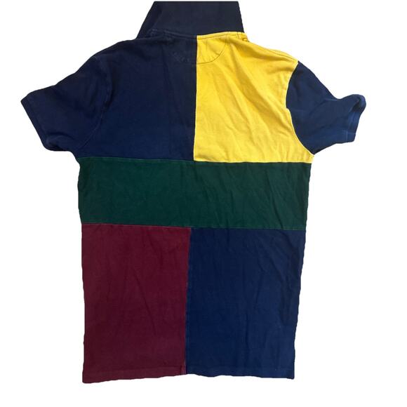 Vintage Polo Ralph Lauren Colorblock Spellout Men’s Small Colorful Polo Shirt - Picture 4 of 4
